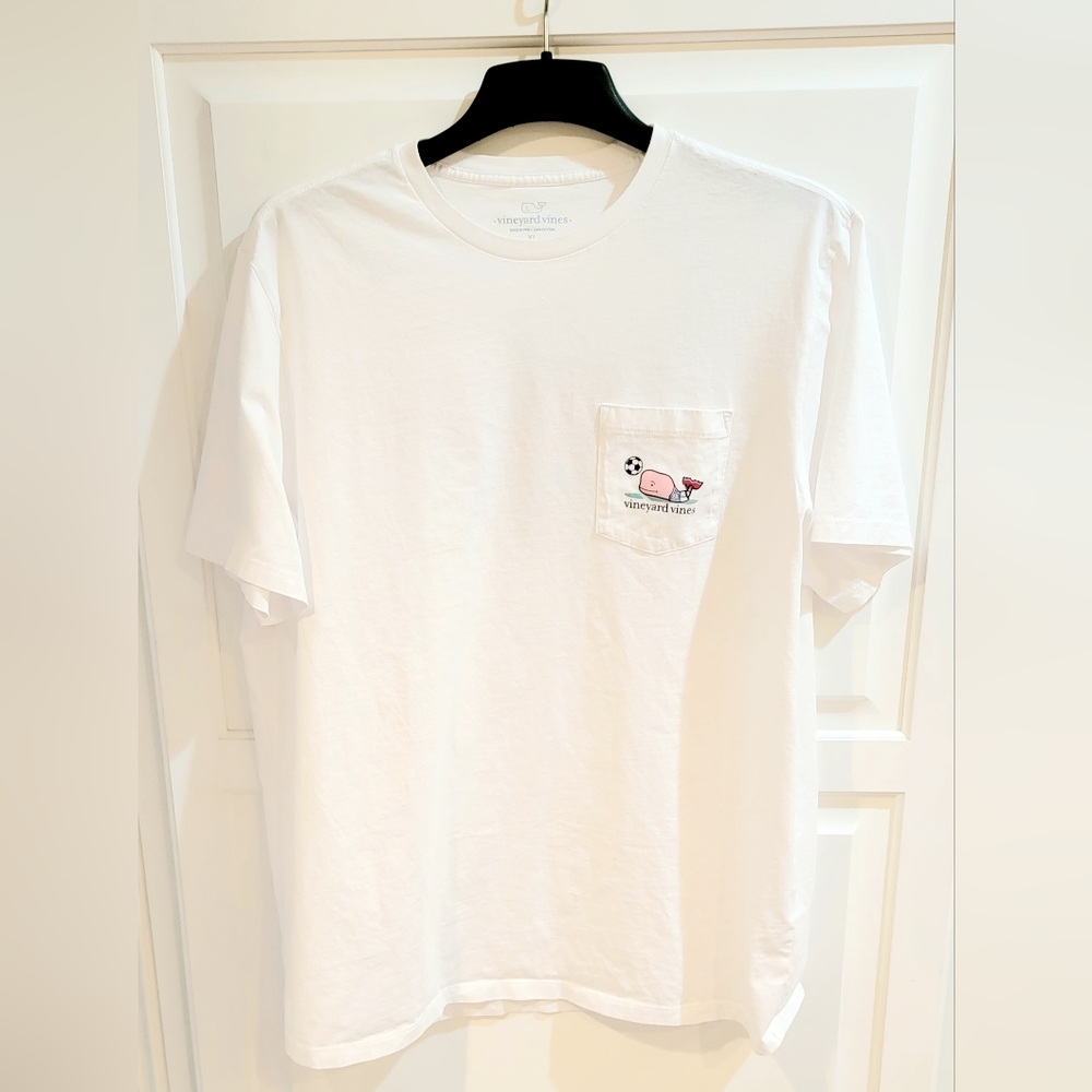 Vinyard Vines Short Sleeve White Soccer Tee.  Size Medium